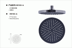 8&uml;黑面圆形顶喷/头顶花洒/淋浴喷头