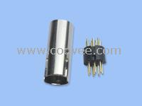 供应MINI DIN3-9PIN长型公头22.2L（车针镀金）