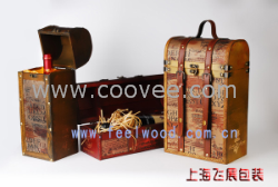 供应仿古双支酒盒
