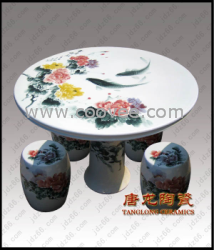 供应陶瓷桌凳 园林陶瓷装饰艺术品 工艺品