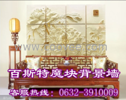 百斯特3D魔块背景墙&mdash;&mdash;花开富贵
