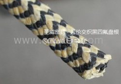 供应芳纶交织黑四氟盘根