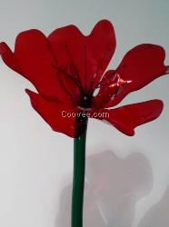 供应红色手工工艺品半透明红亚克力花瓣花朵