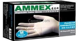 爱马斯AMMEX一次性乳胶手套(有粉)