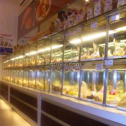 为客户量身定制的食品柜 木质展柜 玻璃柜台&mdash;厦门宜店展示