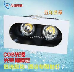 LED格栅灯酒店COB双头斗胆射灯厂家