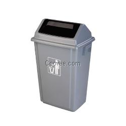 60L塑料垃圾桶，摇盖式塑料垃圾桶