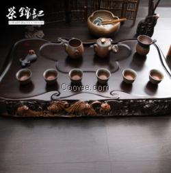 天然黑檀木茶盘 厂家批发 天然黑檀木茶盘