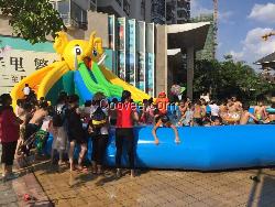 广州水上闯关气模出租 水上大象滑梯水池出